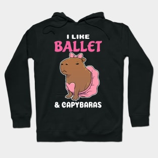 I Like Ballet and Capybaras Cartoon Hoodie